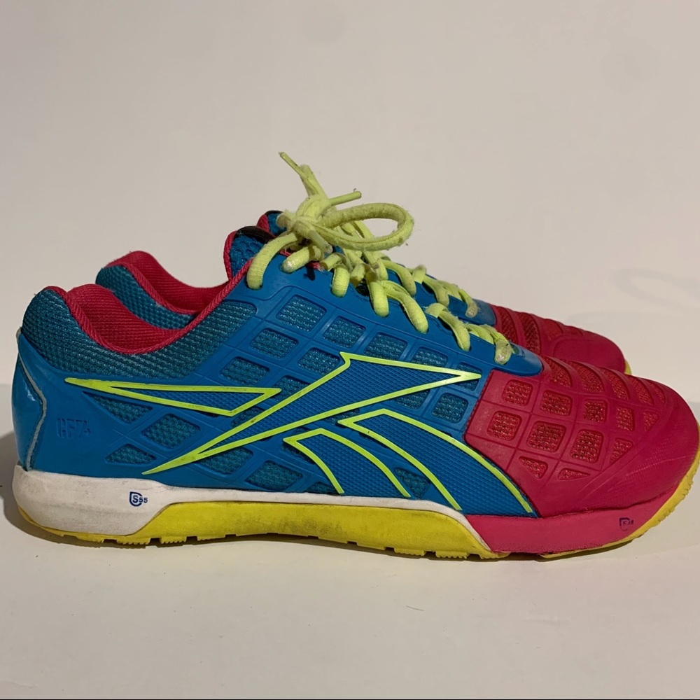 Reebok Crossfit Nano 3.0 Athletic Training Shoes, Pink and Blue, Womens 8.5
